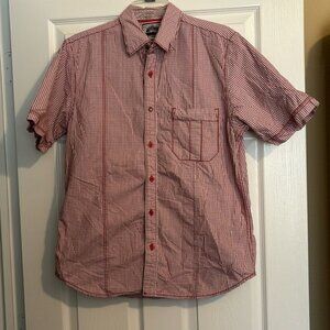 Allen Solly men’s red and white gingham button down shirt size large